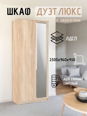 Шкаф 2-х створчатый Дуэт Люкс с зеркалом в Губахе - gubaha.mebel24.online | фото 7