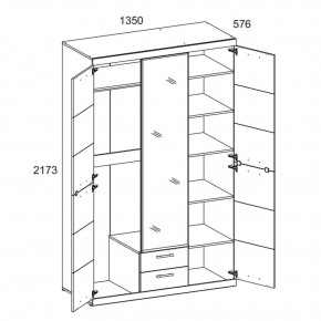 Шкаф 3D2S Z OSKAR , цвет дуб Санремо в Губахе - gubaha.mebel24.online | фото 1