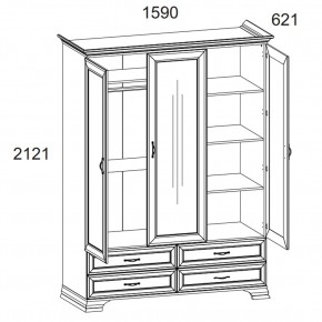 Шкаф 3D4S Z, TIFFANY, цвет вудлайн кремовый в Губахе - gubaha.mebel24.online | фото 1