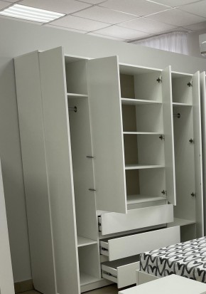 Шкаф 4-ств. с 3 ящиками "Бьянко" в Губахе - gubaha.mebel24.online | фото 2