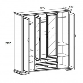 Шкаф 4D2S Z , MONAKO, цвет Сосна винтаж в Губахе - gubaha.mebel24.online | фото 1