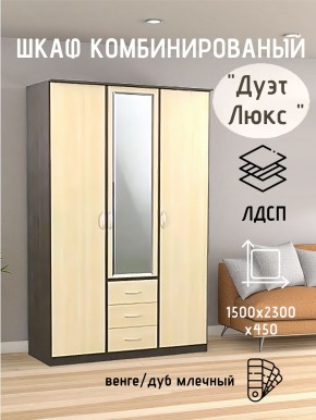 Шкаф комбинированный Дуэт Люкс с зеркалом в Губахе - gubaha.mebel24.online | фото 3