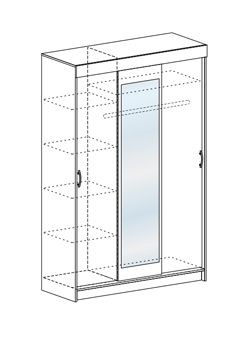 Шкаф-купе Басса ШКК 551 шимо шимо светлый/темный в Губахе - gubaha.mebel24.online | фото 3