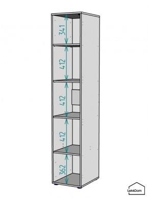 Шкаф Linnea MHR-1-2 2050х400х510 (Графит-М 11.1.25) в Губахе - gubaha.mebel24.online | фото 3