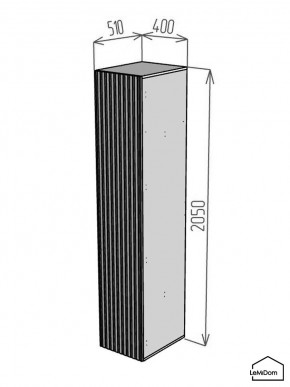 Шкаф Linnea MHR-1 2050х400х510 (Белый-М 11.1.1) в Губахе - gubaha.mebel24.online | фото 2