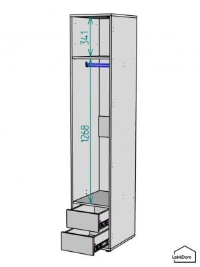Шкаф Linnea MHR-1-3 2050х400х510 (ДВ-М 11.1.25) в Губахе - gubaha.mebel24.online | фото 3