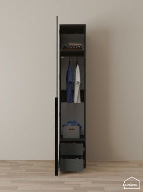 Шкаф Linnea MHR-1-3 2050х400х510 (Графит-М 11.1.25) в Губахе - gubaha.mebel24.online | фото 3