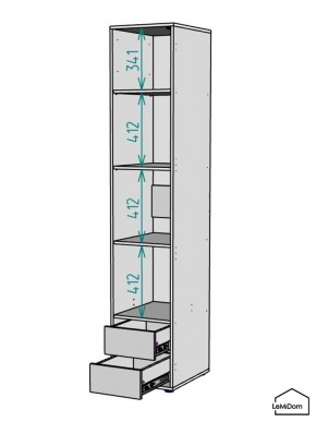 Шкаф Linnea MHR-1-4 2050х400х510 (Графит-М 11.1.25) в Губахе - gubaha.mebel24.online | фото 3