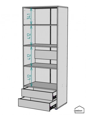 Шкаф Linnea MHR-2PO-4 2050х800х510 (Белый-М 11.1.1) в Губахе - gubaha.mebel24.online | фото 3