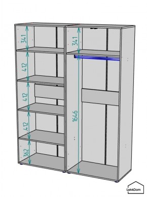 Шкаф Linnea MHR-4-1 2050х1600х510 (Белый-М 11.1.2) в Губахе - gubaha.mebel24.online | фото 3