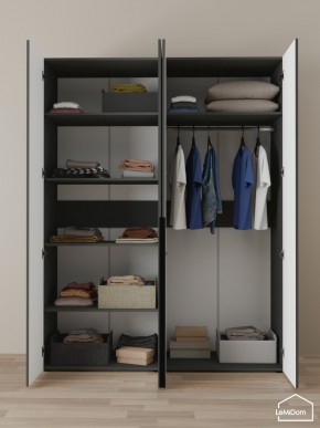 Шкаф Linnea MHR-4-1 2050х1600х510 (Графит-М 11.1.25) в Губахе - gubaha.mebel24.online | фото 4