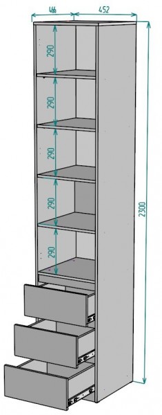 Шкаф Мальта H160 в Губахе - gubaha.mebel24.online | фото 2