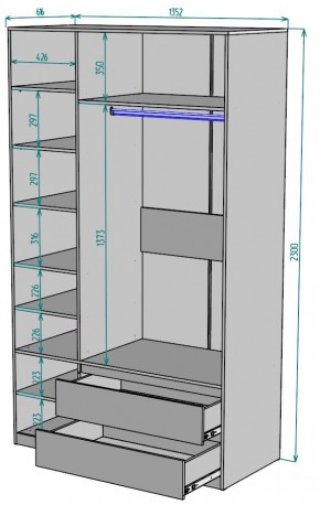 Шкаф Мальта H216 в Губахе - gubaha.mebel24.online | фото 2