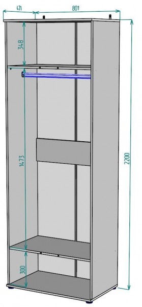 Шкаф Ольга H58 в Губахе - gubaha.mebel24.online | фото 2