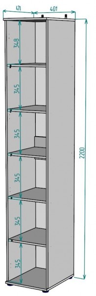 Шкаф Ольга H59 в Губахе - gubaha.mebel24.online | фото 2