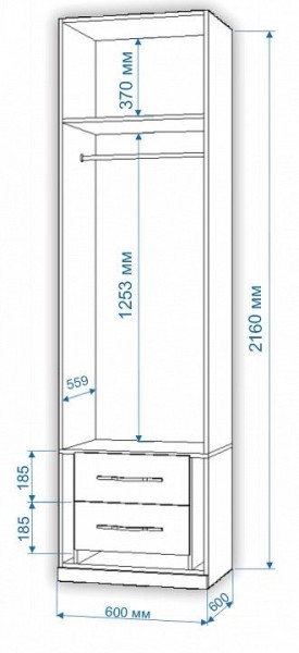 Шкаф платяной Нобиле Пл-60/60 в Губахе - gubaha.mebel24.online | фото 2