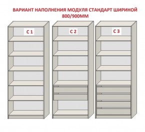 Шкаф распашной серия «ЗЕВС» (PL3/С1/PL2) Серый камень/Небраска натуральный в Губахе - gubaha.mebel24.online | фото 6