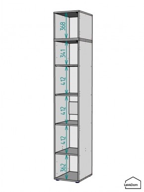 Шкаф с антресолью Linnea MHR-1A-2 2450х400х510 (ДВ-М 11.1.25) в Губахе - gubaha.mebel24.online | фото 3