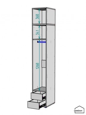 Шкаф с антресолью Linnea MHR-1A-3 2450х400х510 (ДВ-М 11.1.25) в Губахе - gubaha.mebel24.online | фото 3