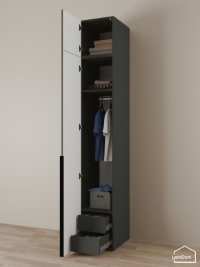 Шкаф с антресолью Linnea MHR-1A-3 2450х400х510 (Графит-М 11.1.25) в Губахе - gubaha.mebel24.online | фото 5
