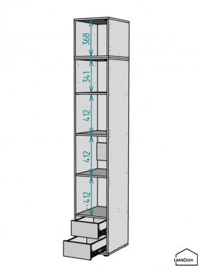 Шкаф с антресолью Linnea MHR-1A-4 2450х400х510 (Белый-М 11.1.1) в Губахе - gubaha.mebel24.online | фото 3