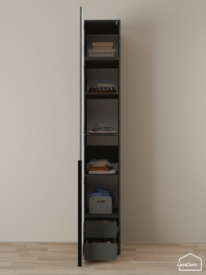 Шкаф с антресолью Linnea MHR-1A-4 2450х400х510 (Графит-М 11.1.25) в Губахе - gubaha.mebel24.online | фото 4
