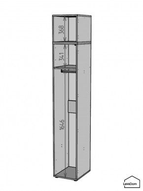 Шкаф с антресолью Linnea MHR-1POA-1 2450х400х510 (Белый-М 11.1.1) в Губахе - gubaha.mebel24.online | фото 3