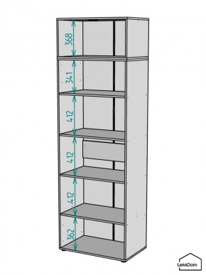 Шкаф с антресолью Linnea MHR-2A-2 2450х800х510 (Графит-М 11.1.25) в Губахе - gubaha.mebel24.online | фото 3