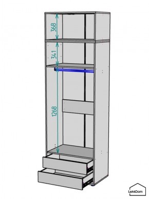 Шкаф с антресолью Linnea MHR-2A-3 2450х800х510 (Графит-М 11.1.25) в Губахе - gubaha.mebel24.online | фото 3