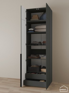 Шкаф с антресолью Linnea MHR-2A-3 2450х800х510 (Графит-М 11.1.25) в Губахе - gubaha.mebel24.online | фото 6