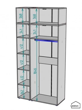Шкаф с антресолью Linnea MHR-3POA-1 2450х1200х510 (Белый-М 11.1.1) в Губахе - gubaha.mebel24.online | фото 3