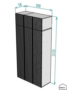 Шкаф с антресолью Linnea MHR-3POA-1 2450х1200х510 (Белый-М 11.1.2) в Губахе - gubaha.mebel24.online | фото 2