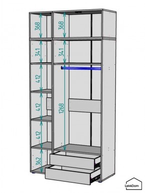 Шкаф с антресолью Linnea MHR-3POA-2 2450х1200х510 (Белый-М 11.1.2) в Губахе - gubaha.mebel24.online | фото 3