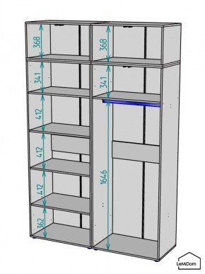 Шкаф с антресолью Linnea MHR-4A-1 2450х1600х510 (Белый-М 11.1.2) в Губахе - gubaha.mebel24.online | фото 3