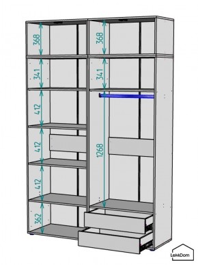 Шкаф с антресолью Linnea MHR-4A-2 2450х1600х510 (Белый-М 11.1.2) в Губахе - gubaha.mebel24.online | фото 2