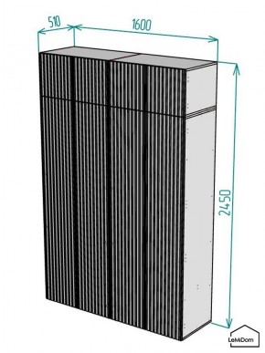 Шкаф с антресолью Linnea MHR-4POA-1 2450х1600х510 (Белый-М 11.1.2) в Губахе - gubaha.mebel24.online | фото 2