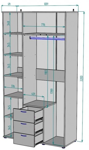 Шкаф с зеркалом Ольга H57_M в Губахе - gubaha.mebel24.online | фото 2