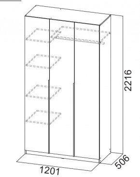 Шкаф ШК-5 (1200) Белый текстурный в Губахе - gubaha.mebel24.online | фото