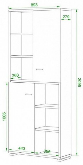 Шкаф-витрина Домино ПУ-30-2-ФС в Губахе - gubaha.mebel24.online | фото 2