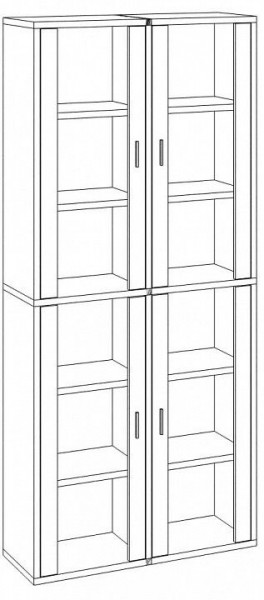 Шкаф-витрина Домино СУ(ш2в2)+4ФС в Губахе - gubaha.mebel24.online | фото 2