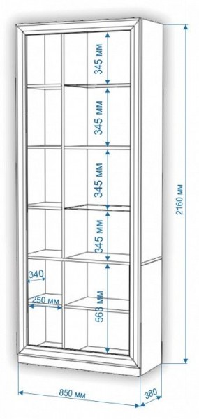 Шкаф-витрина Нобиле ШВтВ-ФСД-БЯН в Губахе - gubaha.mebel24.online | фото 3