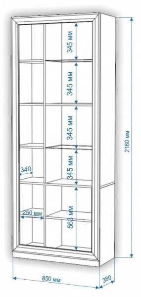 Шкаф-витрина Нобиле ШВтВ-ФСД-ФГК в Губахе - gubaha.mebel24.online | фото 3