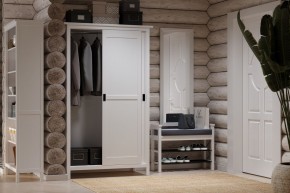 Скамья 85 Кантри для обуви, массив сосны, цвет белый в Губахе - gubaha.mebel24.online | фото 4