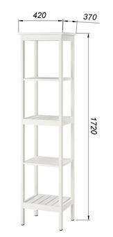 Стеллаж 420 Кантри, массив сосны, цвет белый в Губахе - gubaha.mebel24.online | фото 3