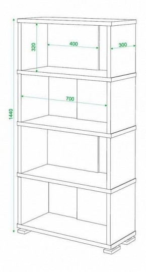 Стеллаж книжный Домино нельсон СБ-10_4 в Губахе - gubaha.mebel24.online | фото 2