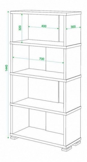 Стеллаж книжный Домино нельсон СБ-10_4 в Губахе - gubaha.mebel24.online | фото 2