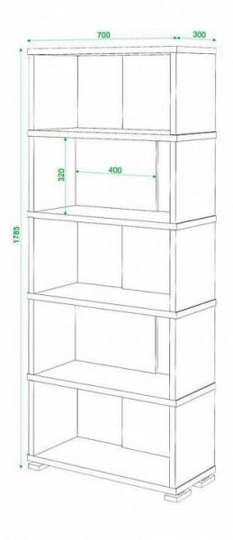 Стеллаж книжный Домино нельсон СБ-10_5 в Губахе - gubaha.mebel24.online | фото 2