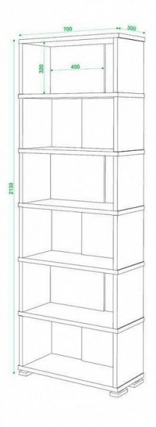 Стеллаж книжный Домино нельсон СБ-10_6 в Губахе - gubaha.mebel24.online | фото 2