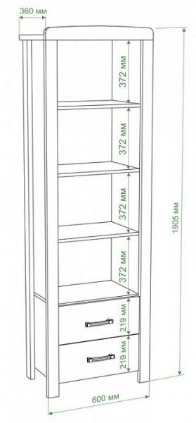 Стеллаж комбинированный Бартоло ВТД в Губахе - gubaha.mebel24.online | фото 2