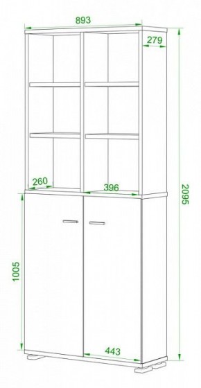 Стеллаж комбинированный Домино Лайт ПУ-30-4 в Губахе - gubaha.mebel24.online | фото 2